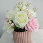 Artificial Roses In Ceramic Vase